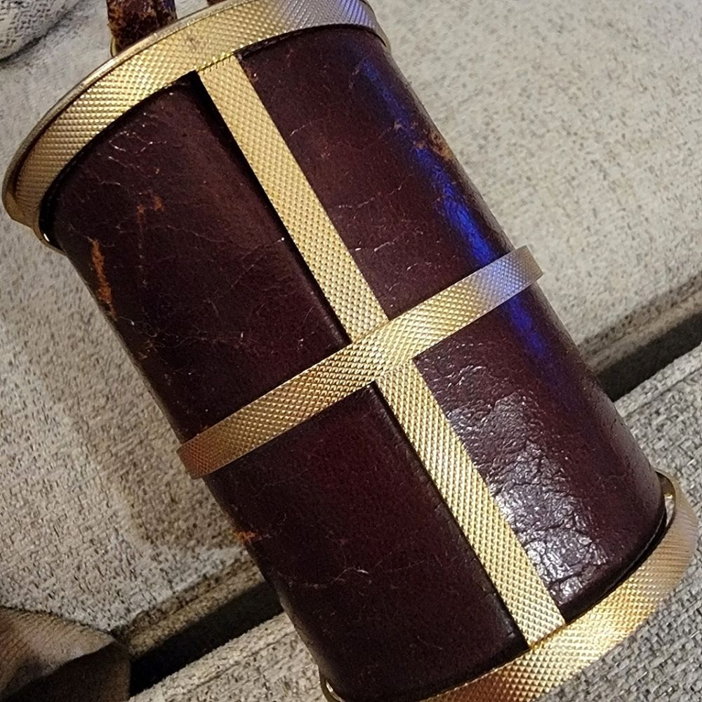 Rare #Vintage #1950s #Etra Brown & Gold Cage #Handbag #Purse - Picture 5 of 9